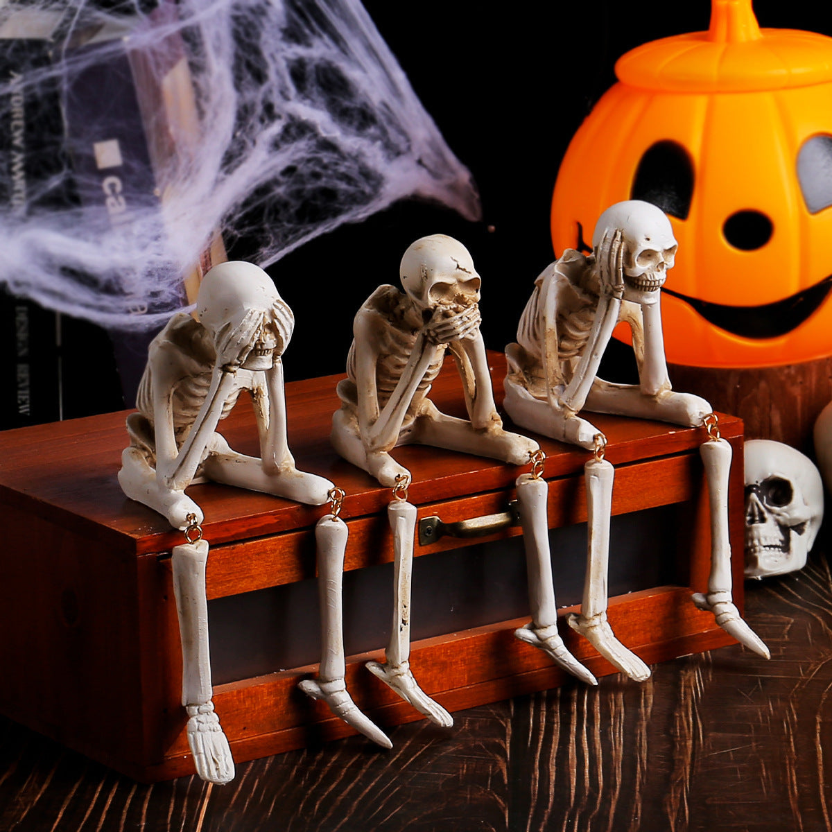 đ„Last 3 hours â 60% offđ„Halloween Decorations, Skeleton Statue Set