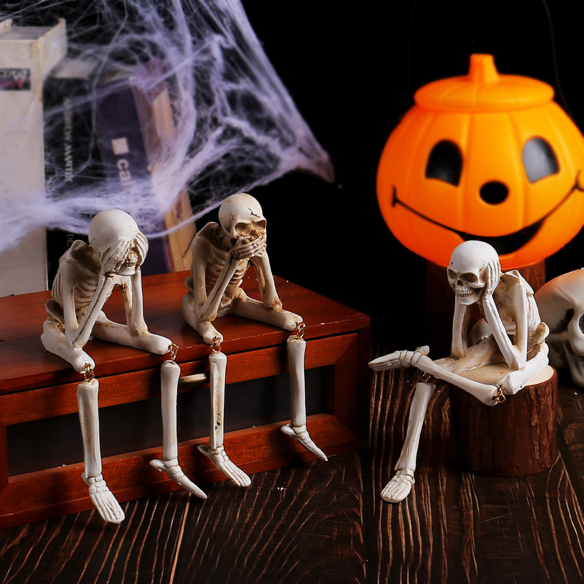 đ„Last 3 hours â 60% offđ„Halloween Decorations, Skeleton Statue Set