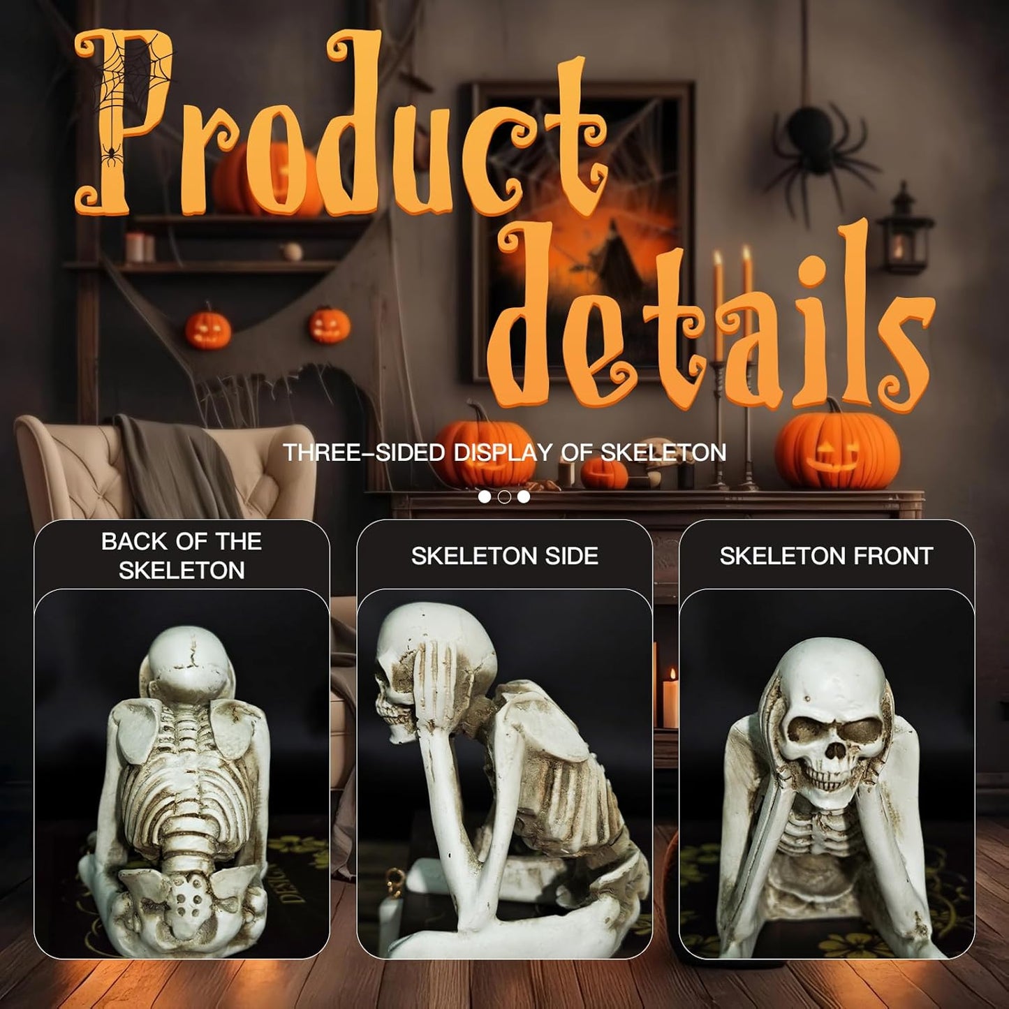 đ„Last 3 hours â 60% offđ„Halloween Decorations, Skeleton Statue Set