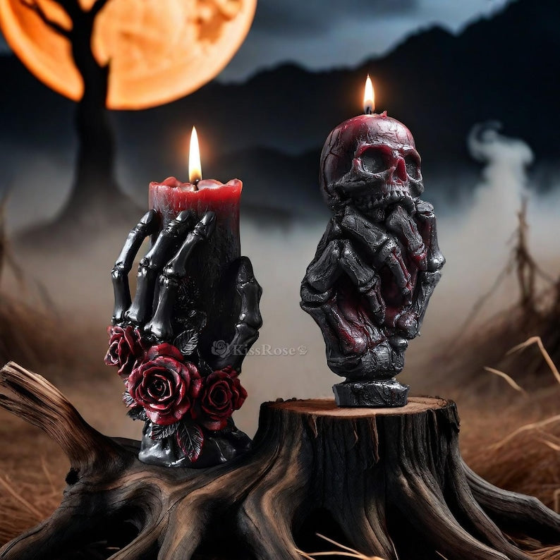 Skull candle gothic style ornaments