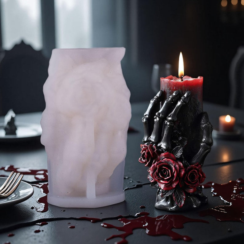 Skull candle gothic style ornaments