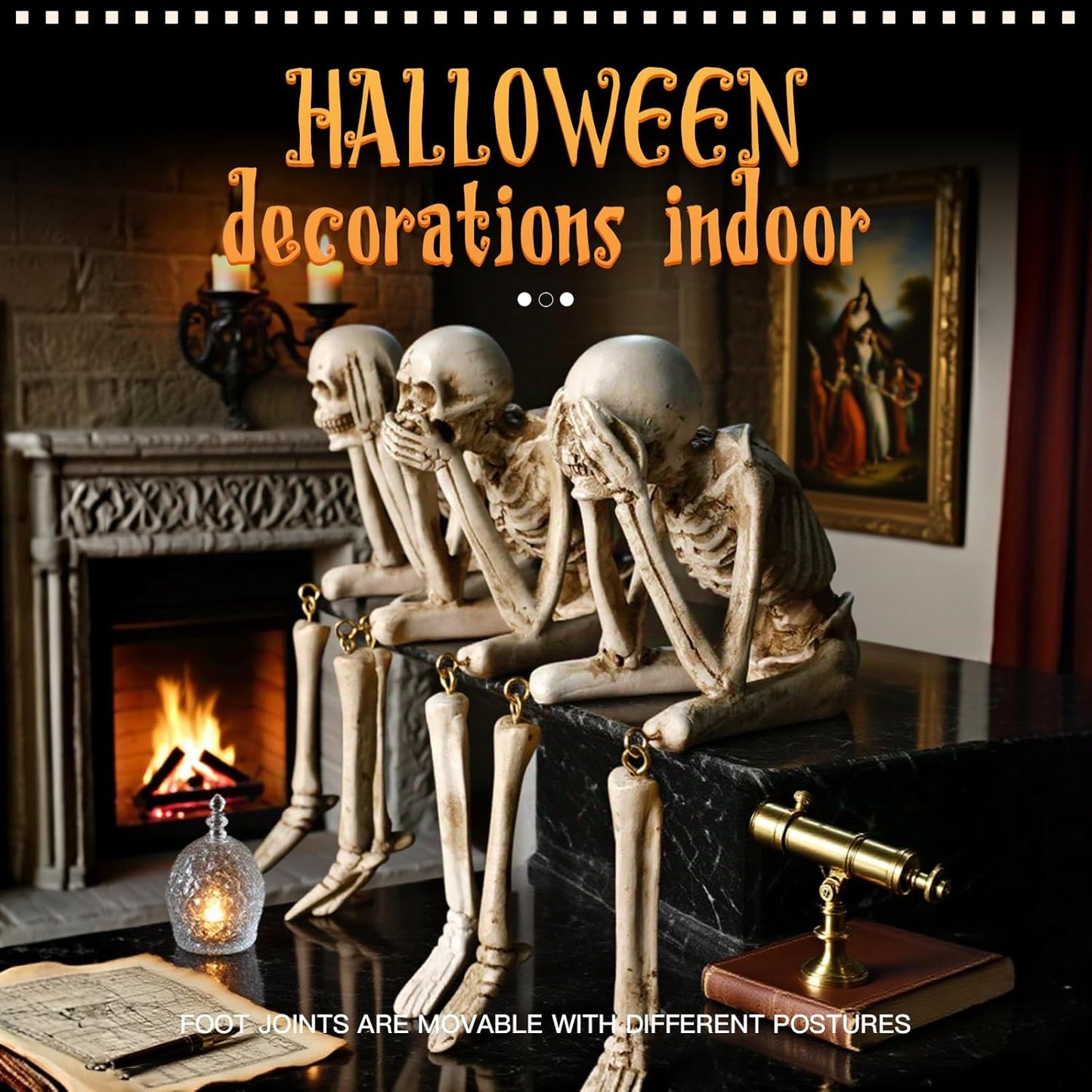 đ„Last 3 hours â 60% offđ„Halloween Decorations, Skeleton Statue Set