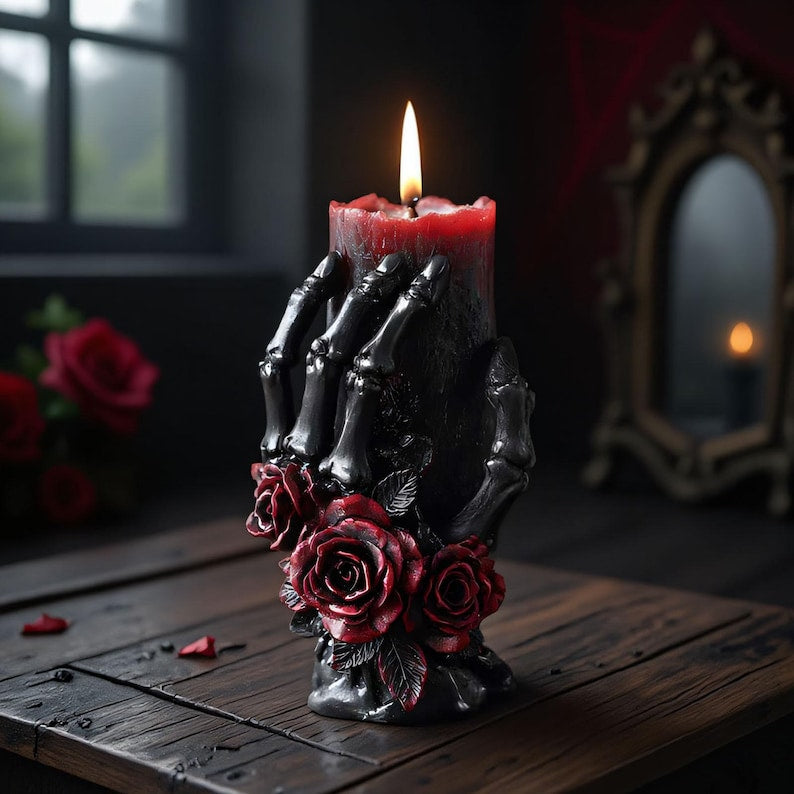 Skull candle gothic style ornaments