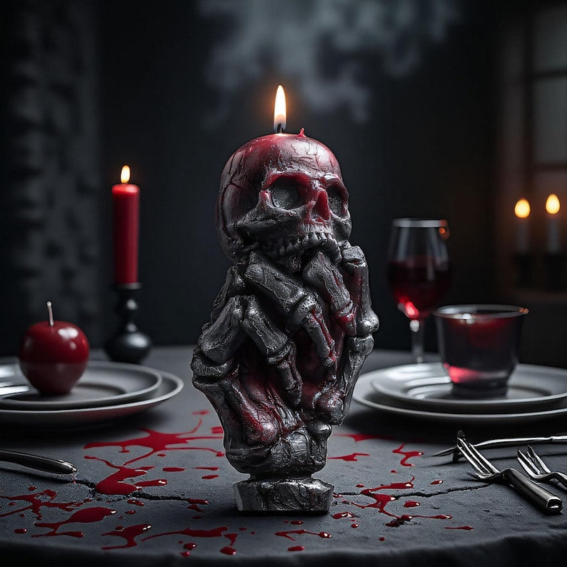 Skull candle gothic style ornaments