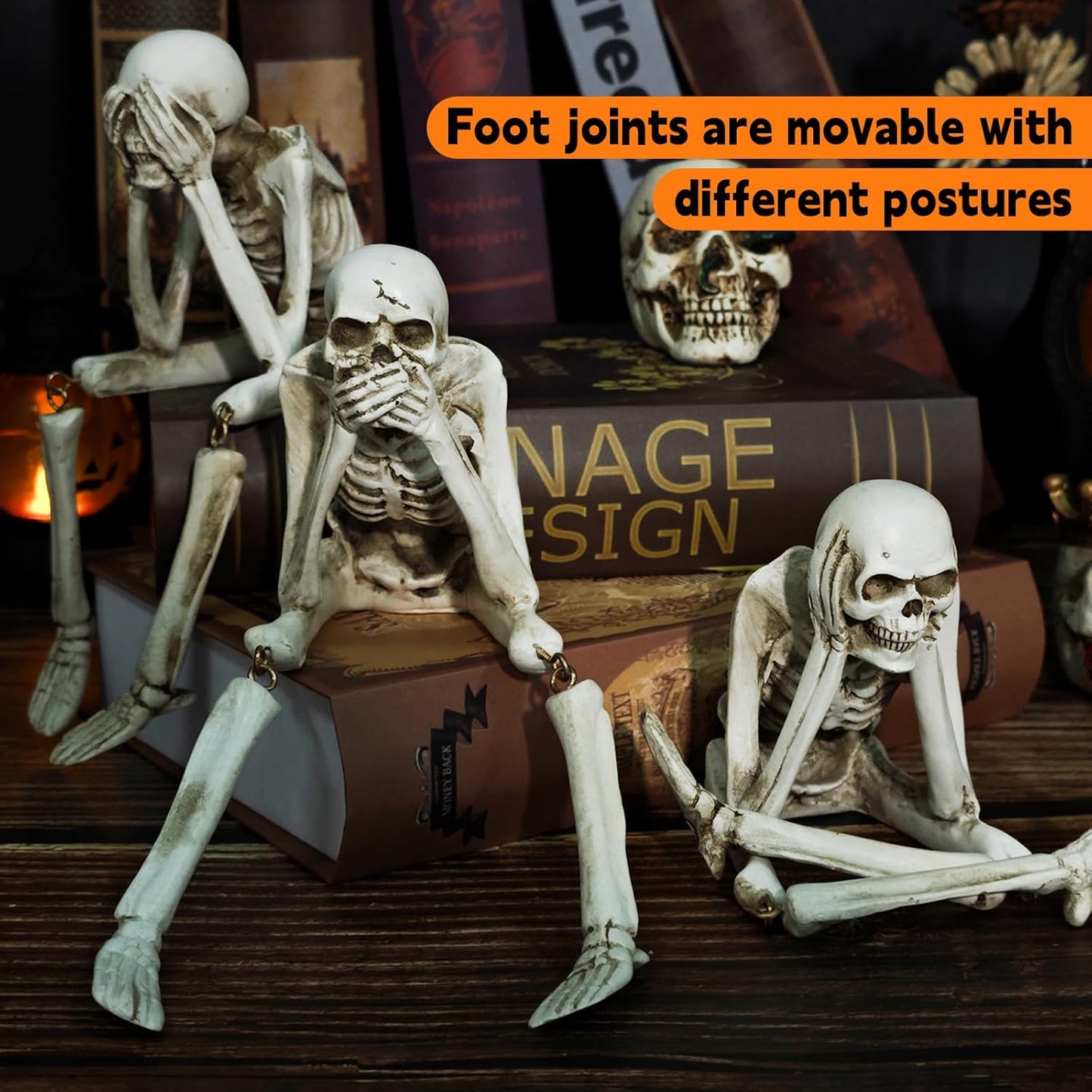 đ„Last 3 hours â 60% offđ„Halloween Decorations, Skeleton Statue Set