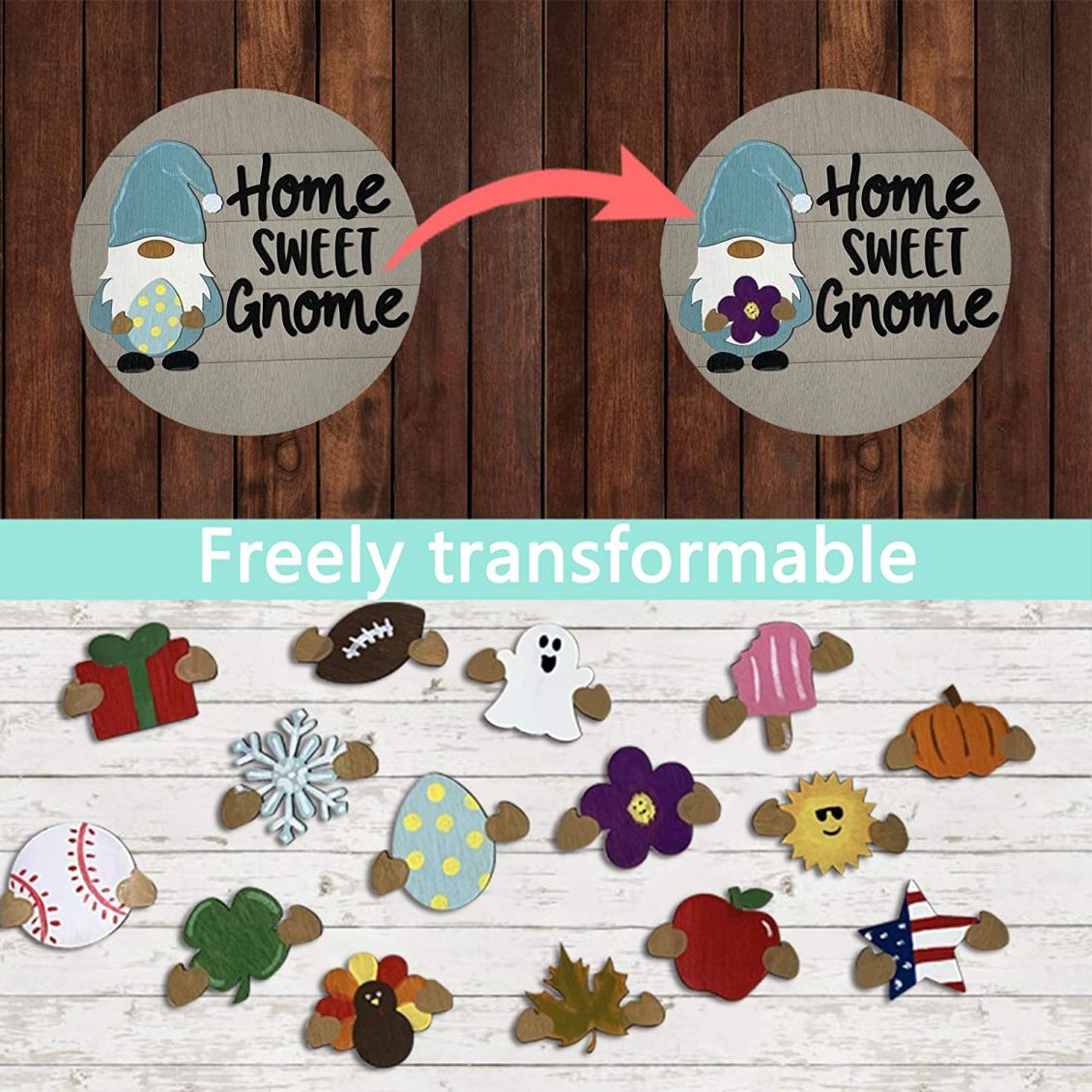 π 49% OFF π-Cute 3D Seasonal Interchangeable Gnome Door Hanger