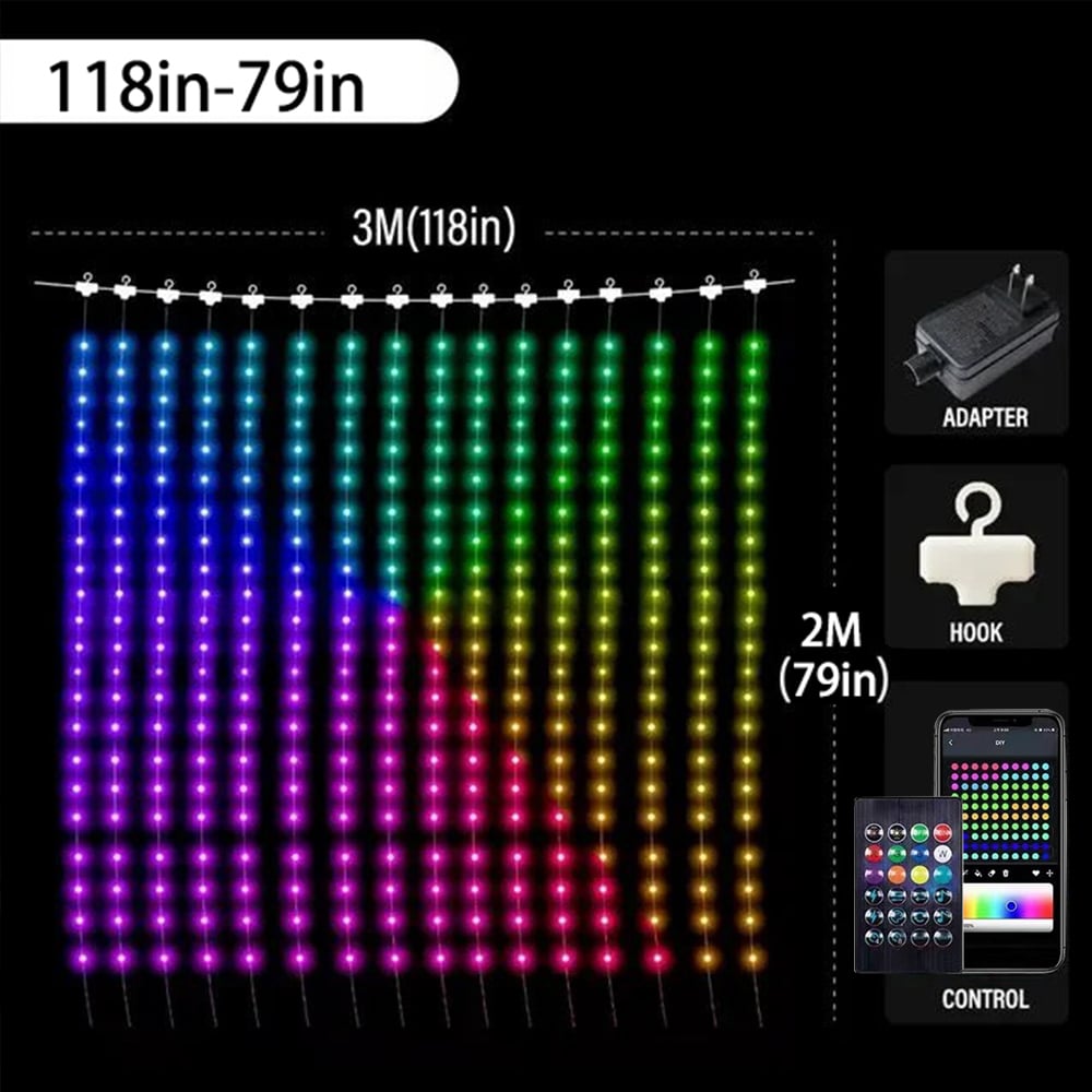 š„Hot SalešColor Waves LED Curtain Sync Lights