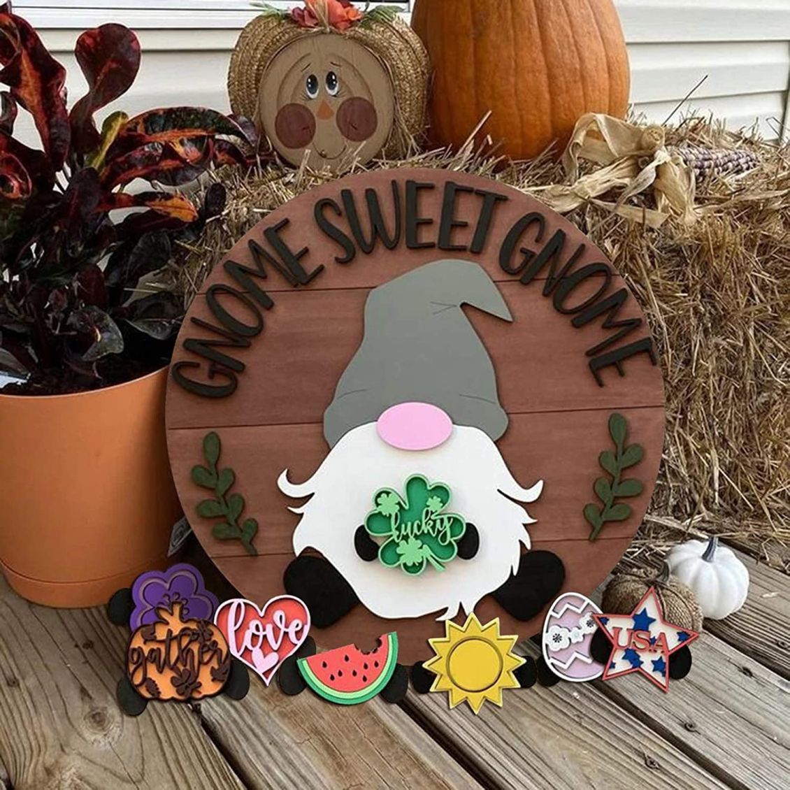 π 49% OFF π-Cute 3D Seasonal Interchangeable Gnome Door Hanger