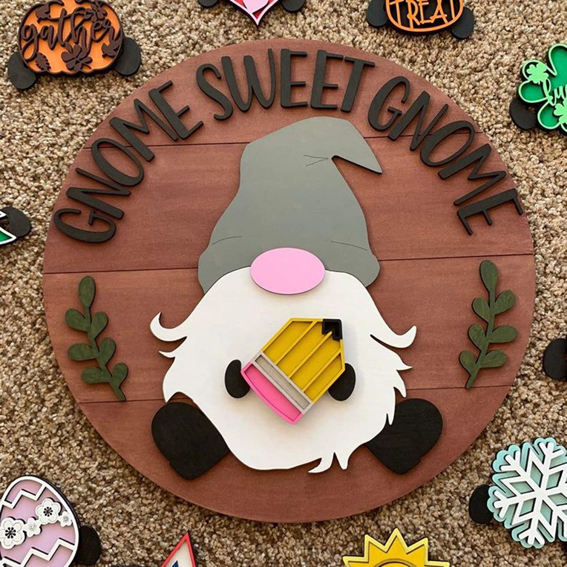 π 49% OFF π-Cute 3D Seasonal Interchangeable Gnome Door Hanger