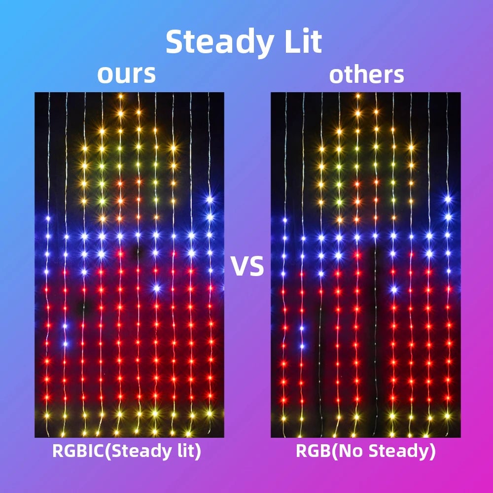 š„Hot SalešColor Waves LED Curtain Sync Lights