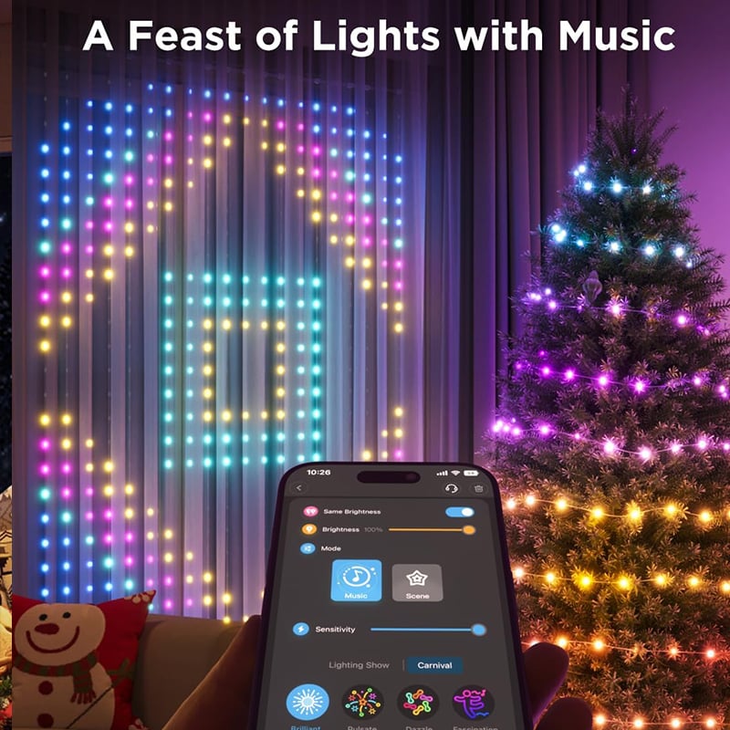 š„Hot SalešColor Waves LED Curtain Sync Lights