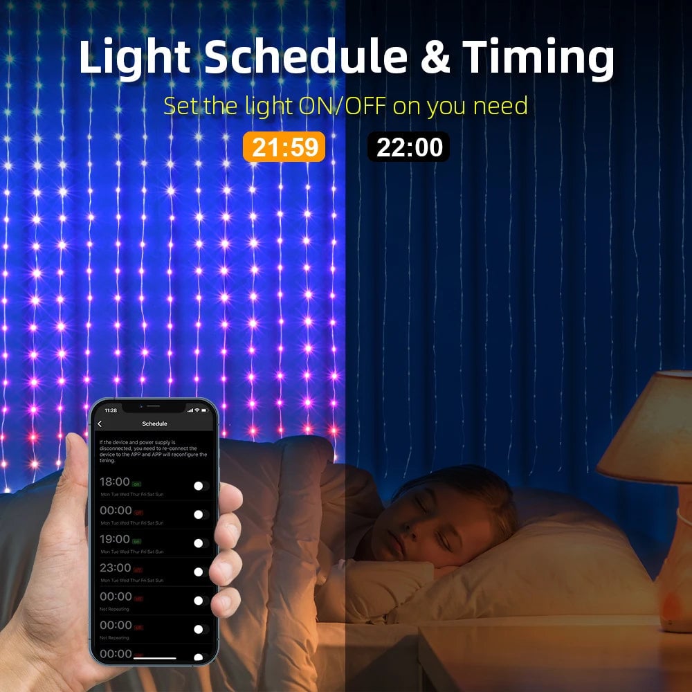 š„Hot SalešColor Waves LED Curtain Sync Lights