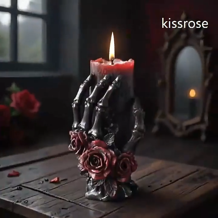 Skull candle gothic style ornaments