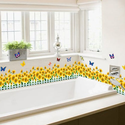 Nature Flowers Green Grass Wall Decoration Stickers Home Decoration