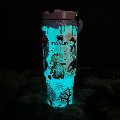 🎁 The Ultimate Halloween Gift: Sally x Jack Skellington 40oz Tumbler 💀✨