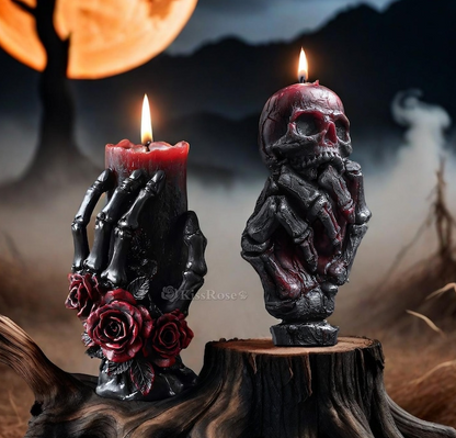 Skull candle gothic style ornaments