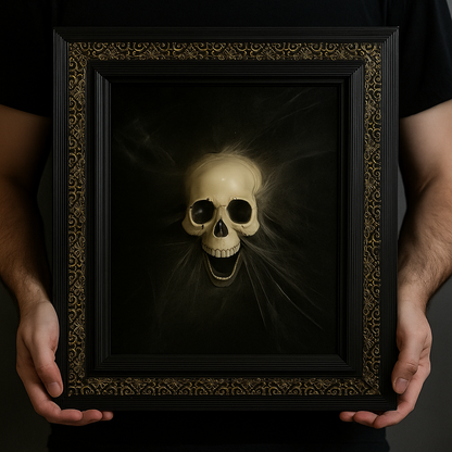 🎃 Handcrafted Skull & Web Art Frame 👻