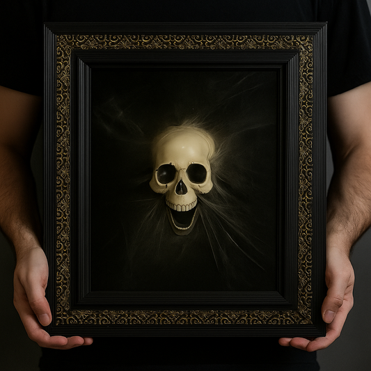 🎃 Handcrafted Skull & Web Art Frame 👻