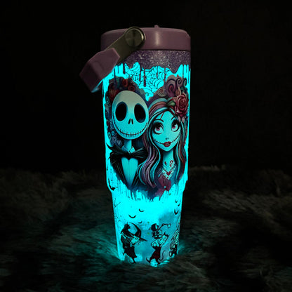 🎁 The Ultimate Halloween Gift: Sally x Jack Skellington 40oz Tumbler 💀✨