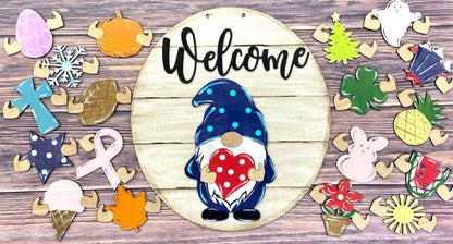🎉 49% OFF 🎉-Cute 3D Seasonal Interchangeable Gnome Door Hanger