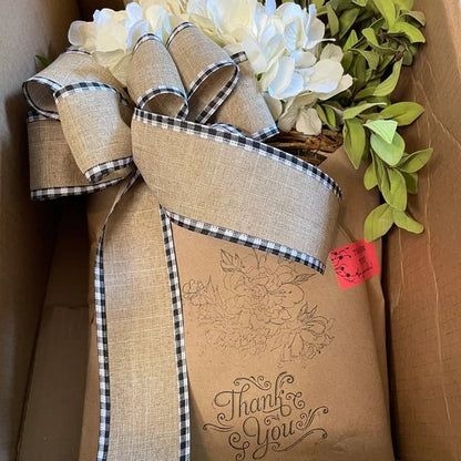 🎁Mother's Day Gift💐Cream Hydrangea Door Hanger Basket Wreath