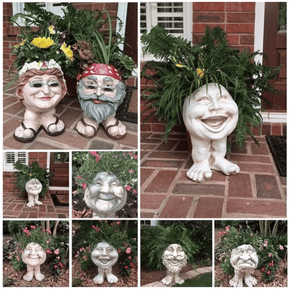 (Gardening Upgrades)MUGGLY'S THE FACE STATUE PLANTER
