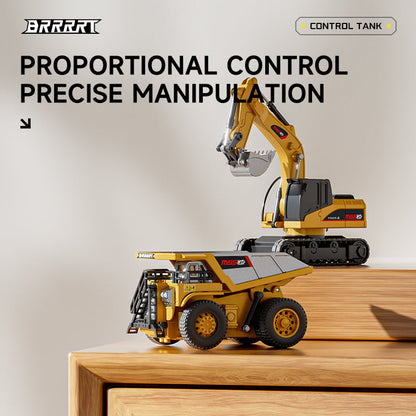🔥Mini RC Excavator and Dump Truck Playset