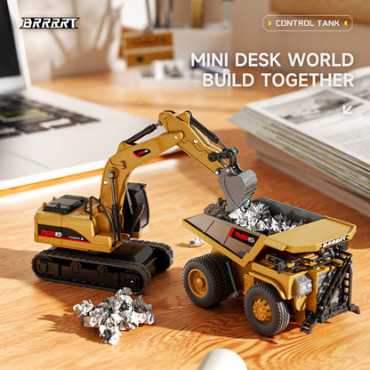 🔥Mini RC Excavator and Dump Truck Playset