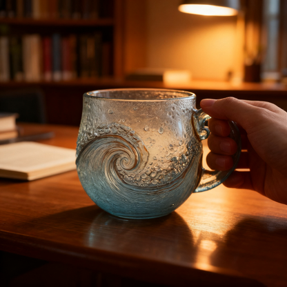 🌊 Sea Glass Wave Mug – Ocean-Inspired Drinkware